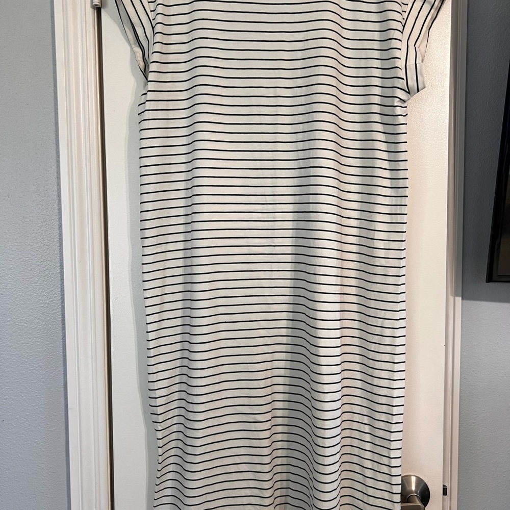 Striped White and Black Women's Dress